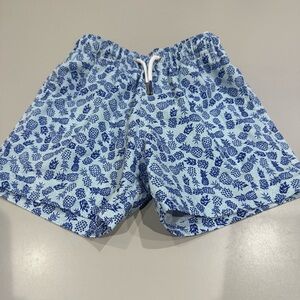 Bernie’s Nautical Blue Leaf kids Swim Trunks.  Size Boys Size 5
